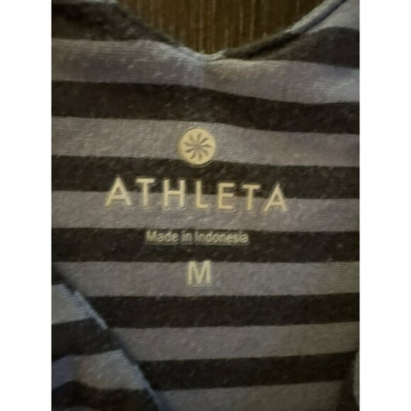 Athleta Santorini Black & Gray Striped Sleeveless Modal-Blend Tank Dress Size-M - Picture 5 of 8